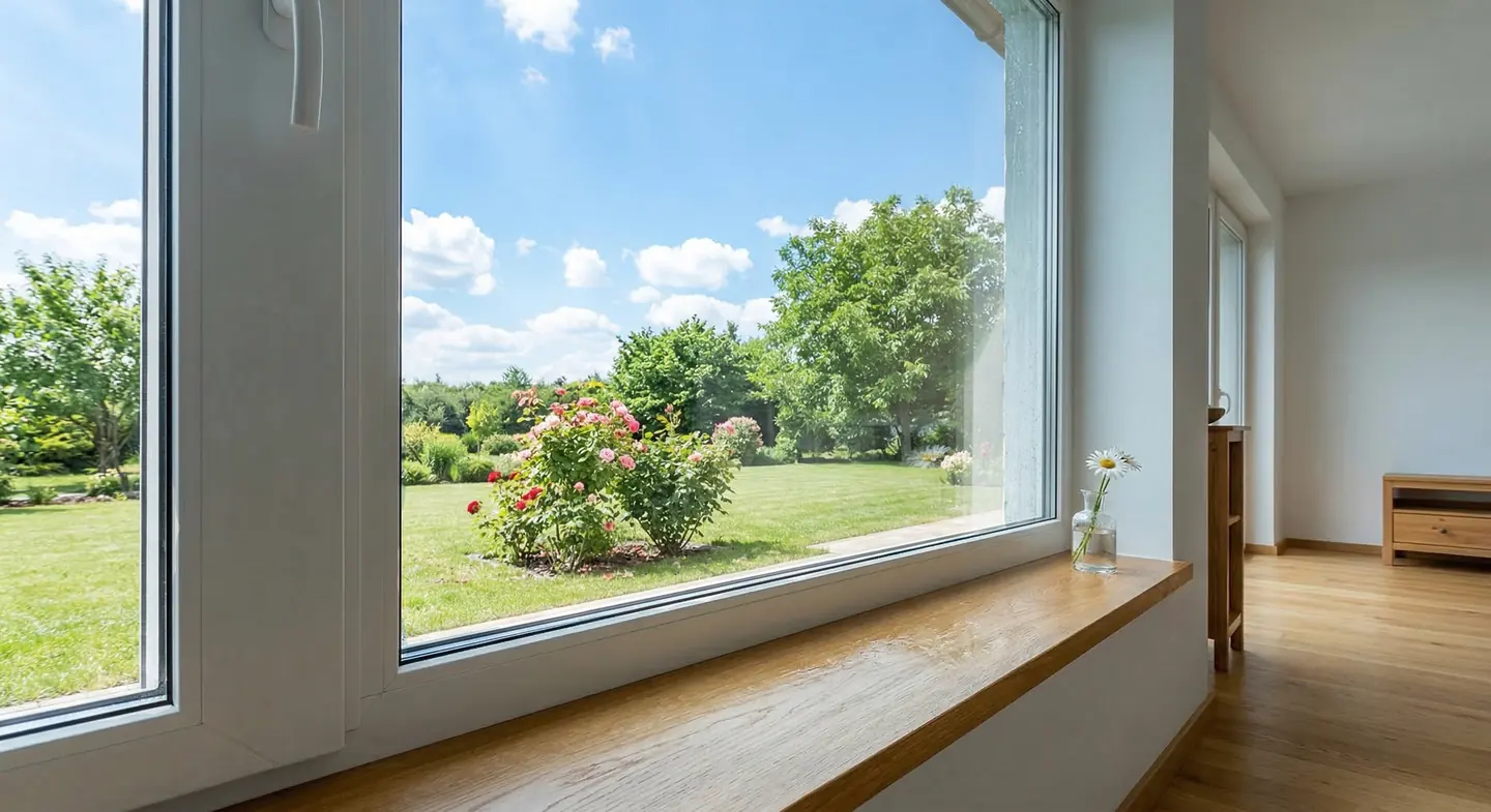 Window cleaning before and after comparison